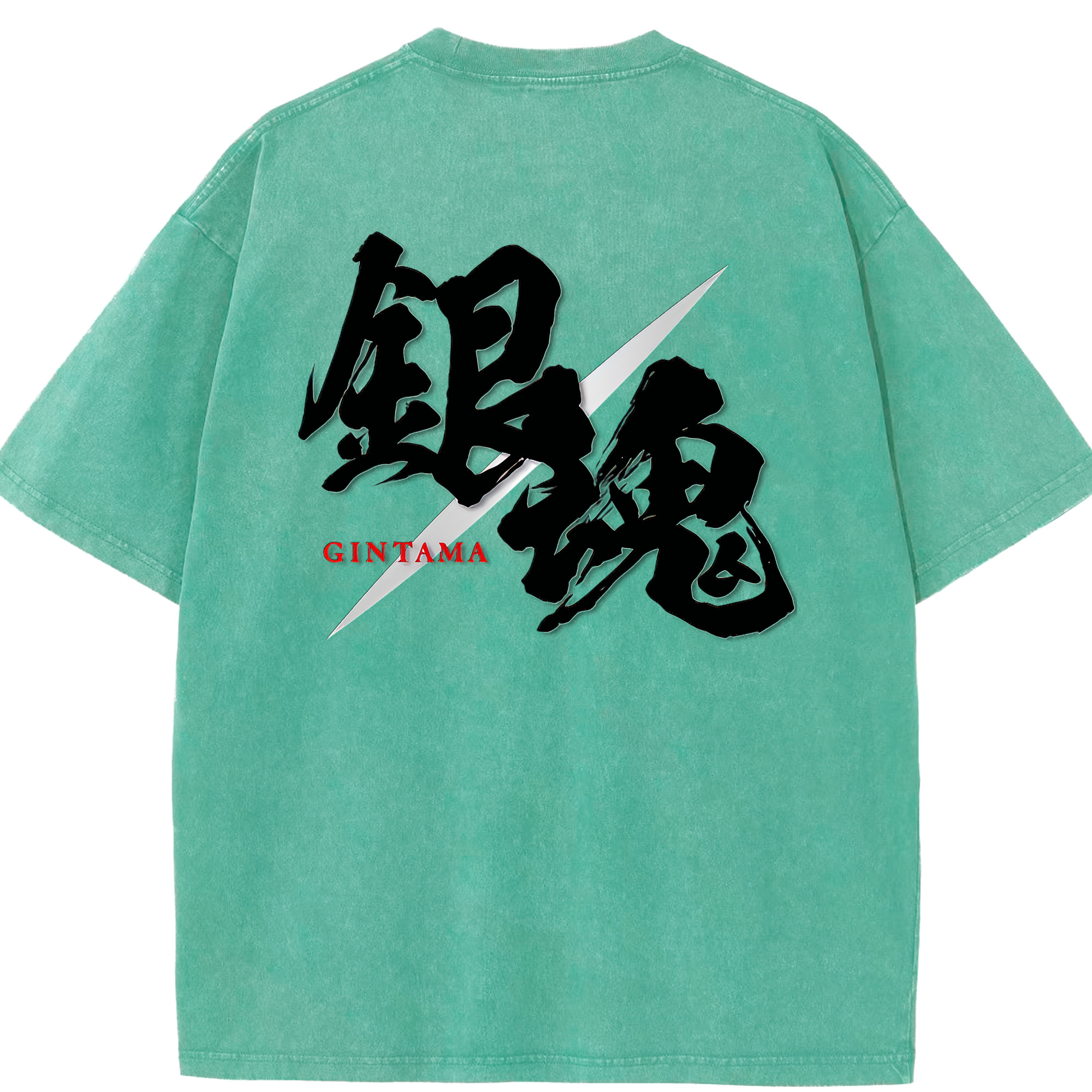 （画像用） ぎんたま 坂田銀時（さかたぎんとき） 神楽 志村新八（しむら しんぱち） GINTAMA Sakata Gintoki Kagura Shimura Shinpachi 綿100% ヴィンテージ風 半袖Tシャツ（背面プリント）